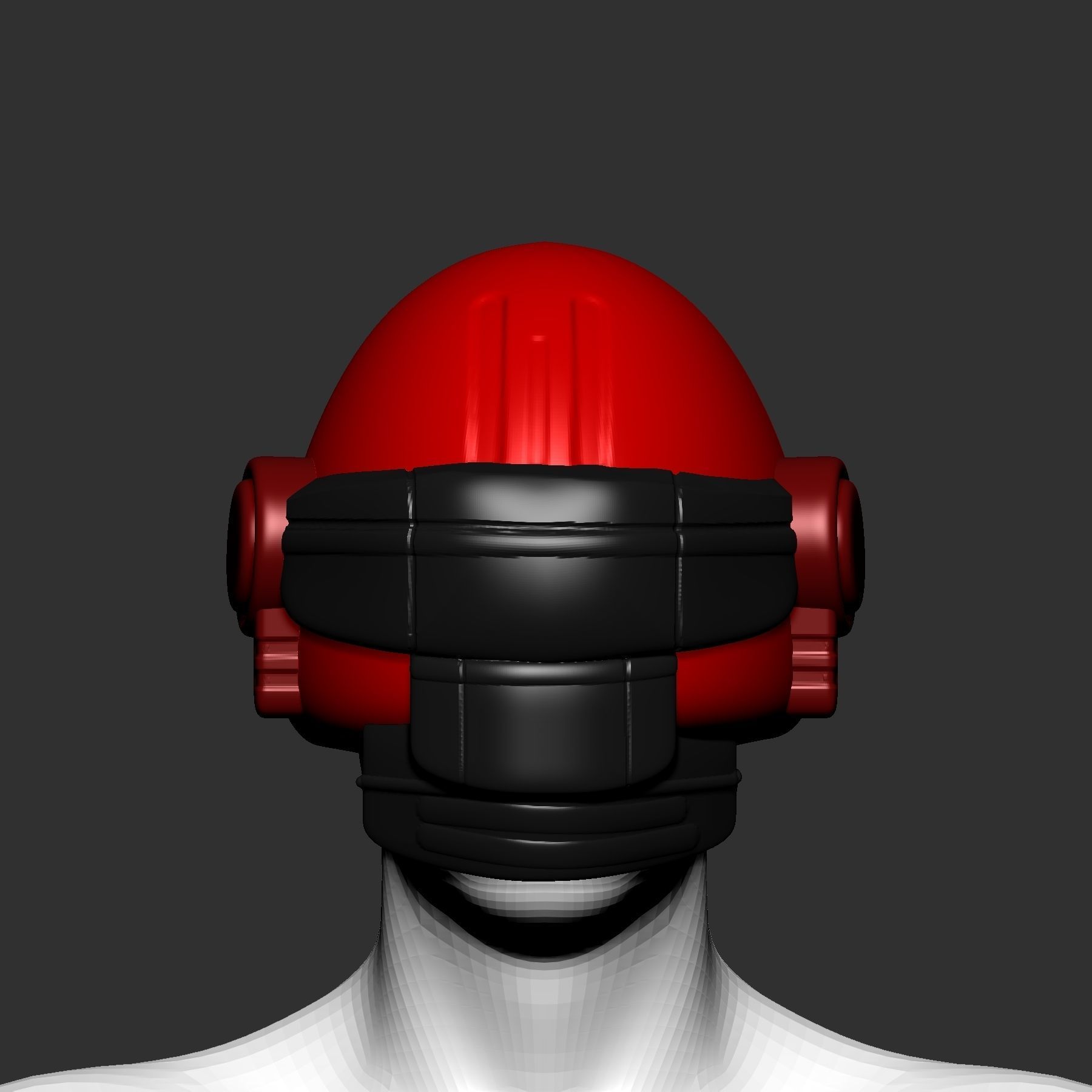 helmet high poly sculpt 3d printable 3D model_1