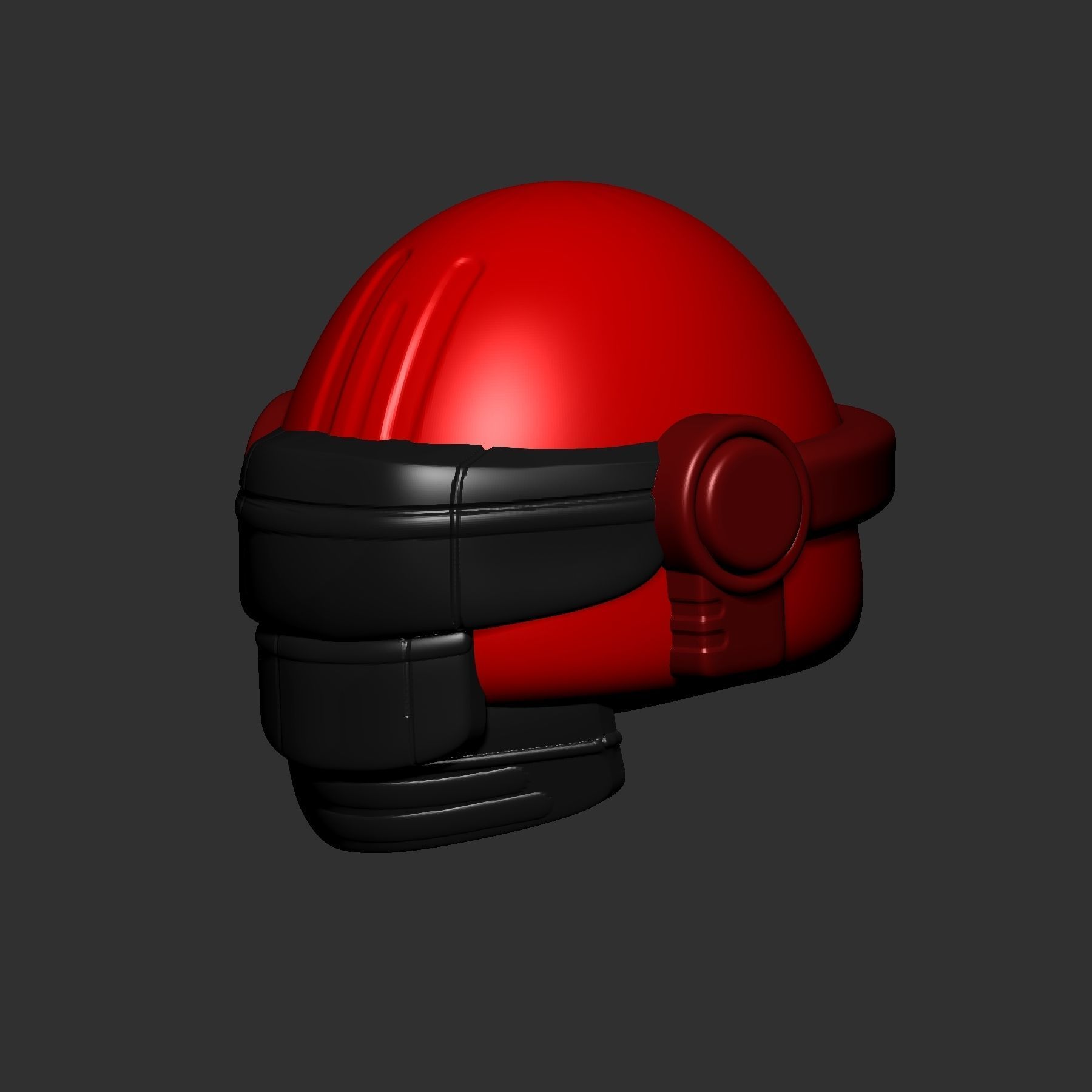 helmet high poly sculpt 3d printable 3D model_6