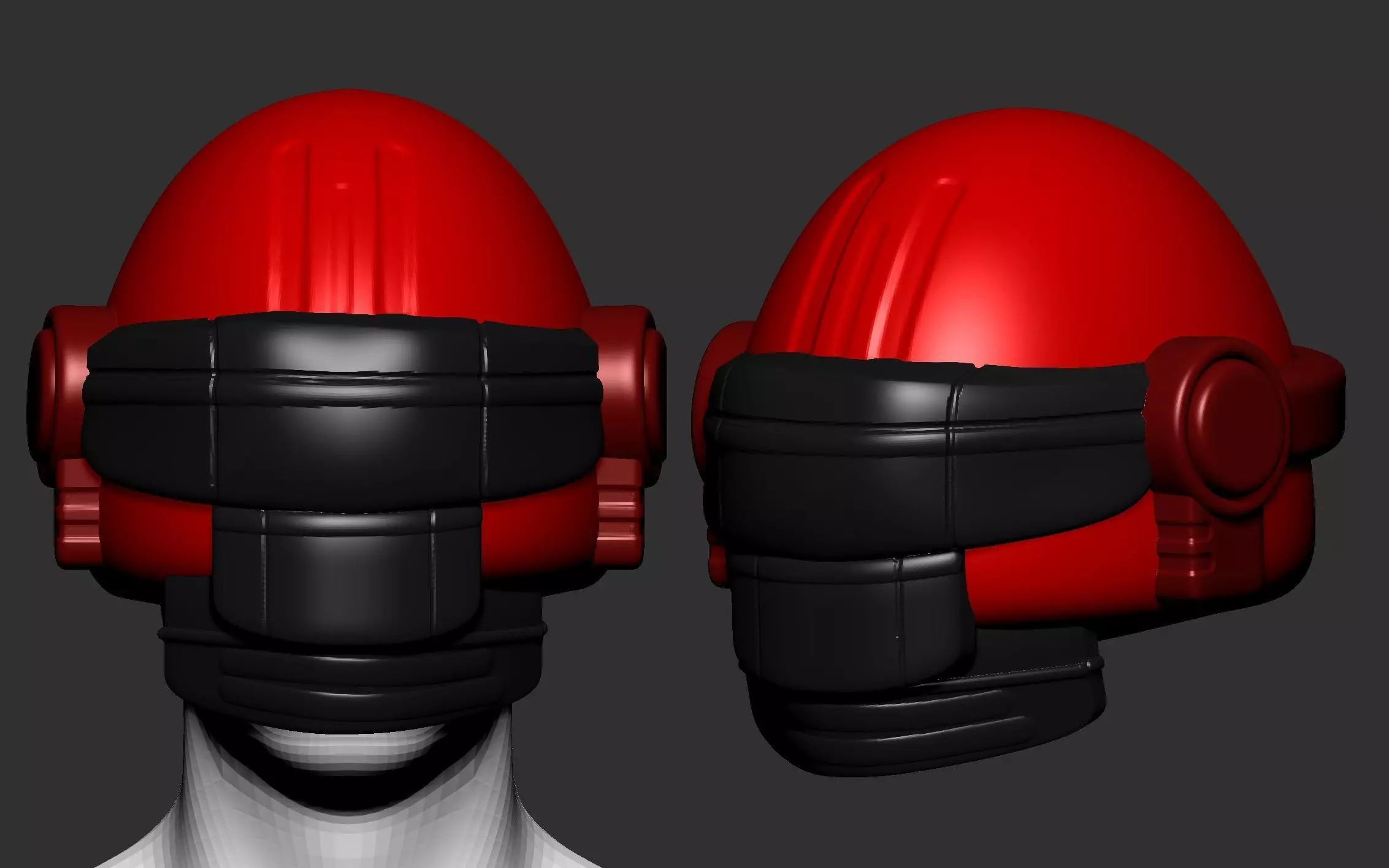 helmet high poly sculpt 3d printable 3D model_0