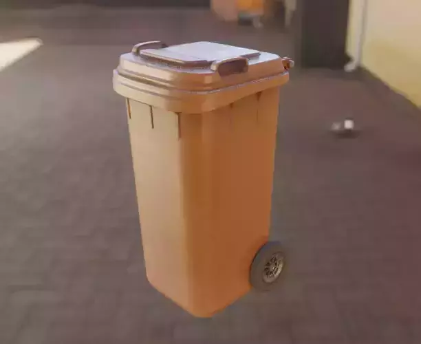 Organic Waste Bin 120L Low-Poly-Version Not Rigged