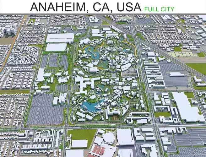 Anaheim California USA 40km Low-poly 3D model