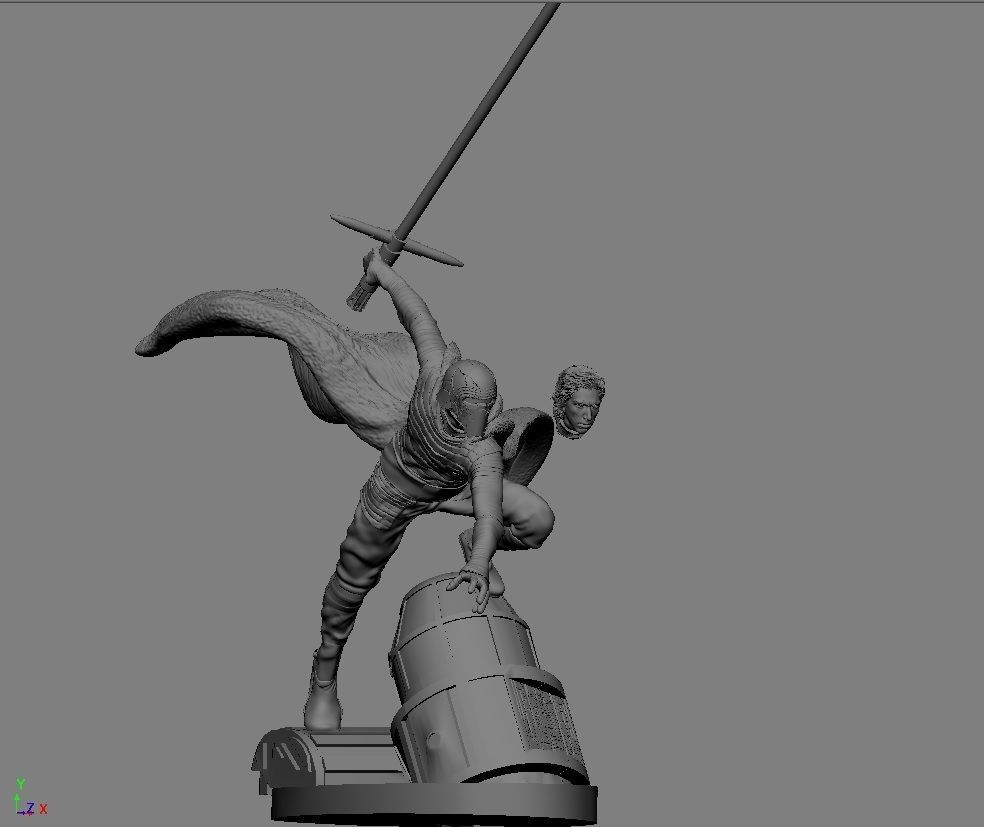 KYLO REN STARWARS RISE OF SKYWALKER PRINTABLE STATUE 3D print model_8