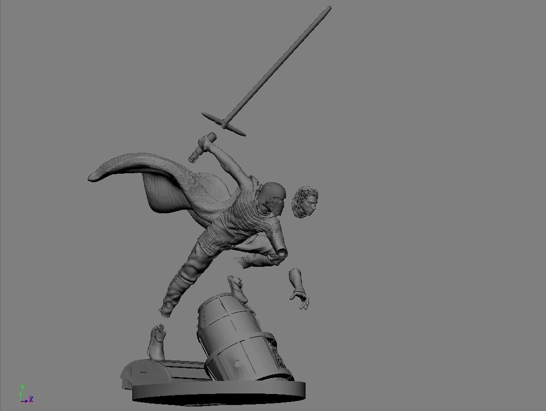 KYLO REN STARWARS RISE OF SKYWALKER PRINTABLE STATUE 3D print model_7