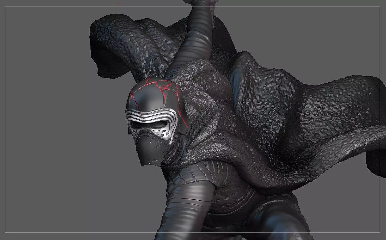 KYLO REN STARWARS RISE OF SKYWALKER PRINTABLE STATUE 3D print model_0