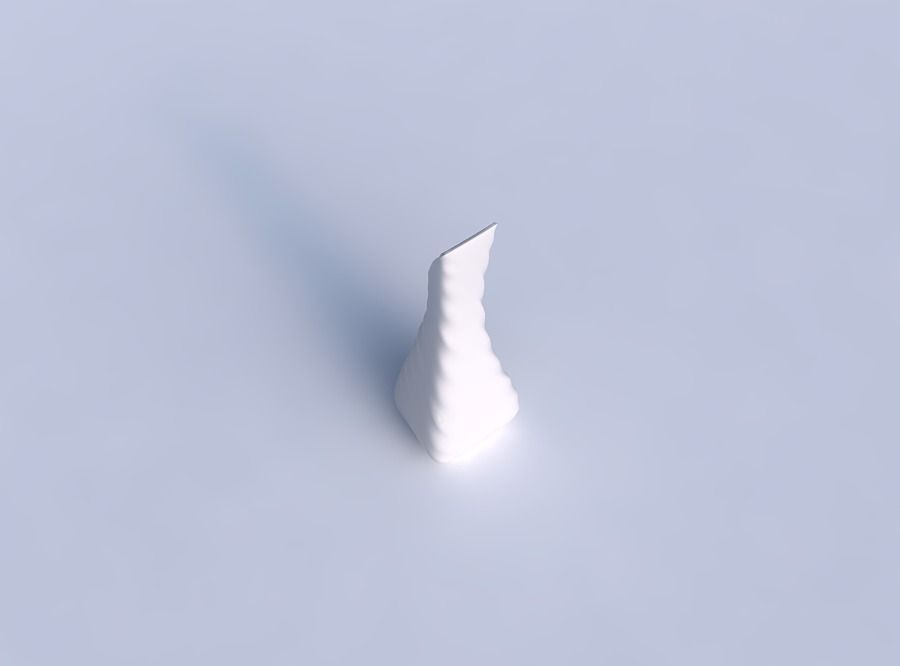 Vase top bent rectangle 2 with relaxed large twists 3D print model_1