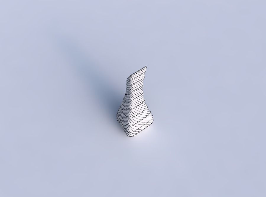 Vase top bent rectangle 2 with relaxed large twists 3D print model_6