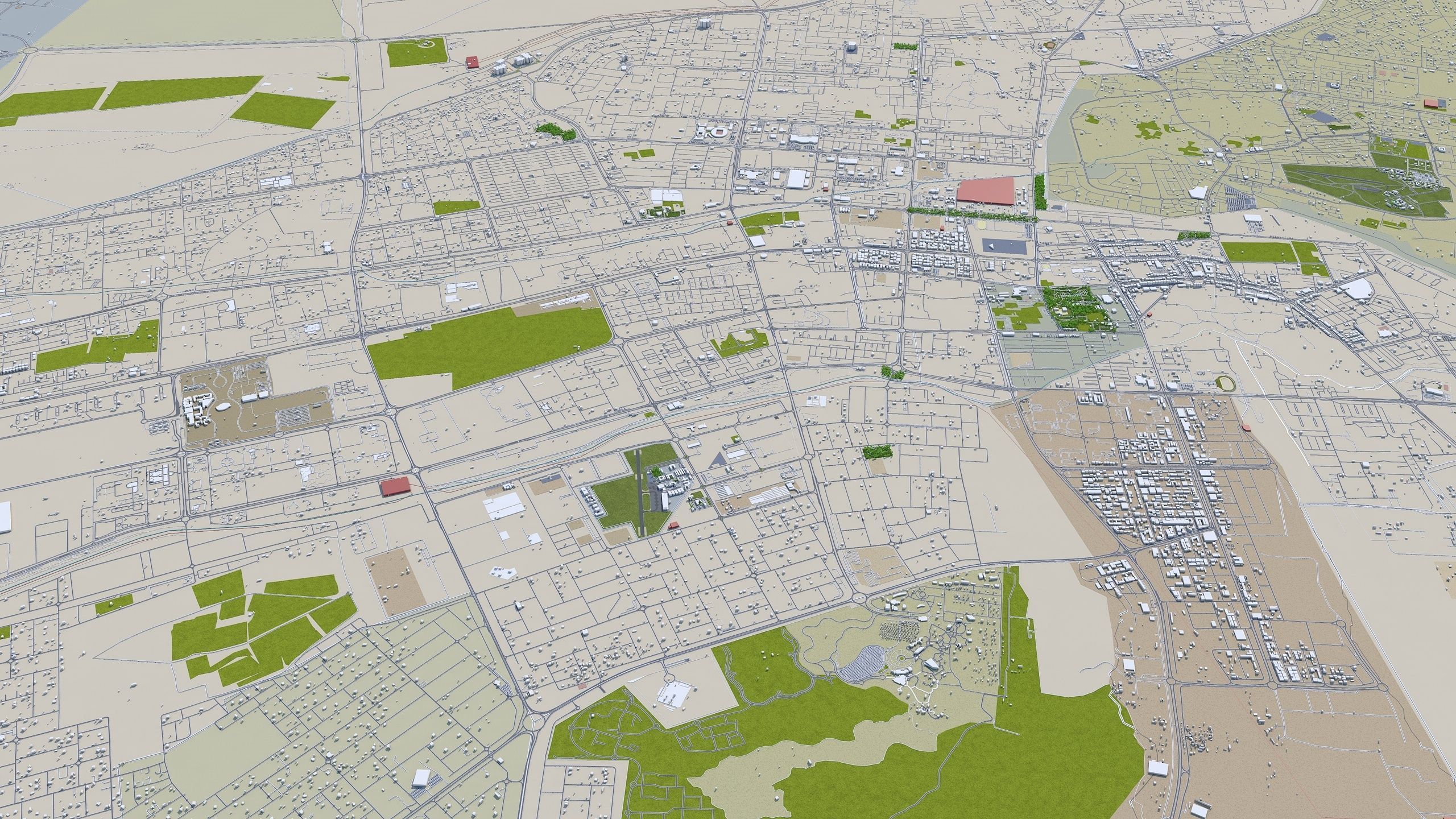 Al Ain UAE 65 km Low-poly 3D model_3