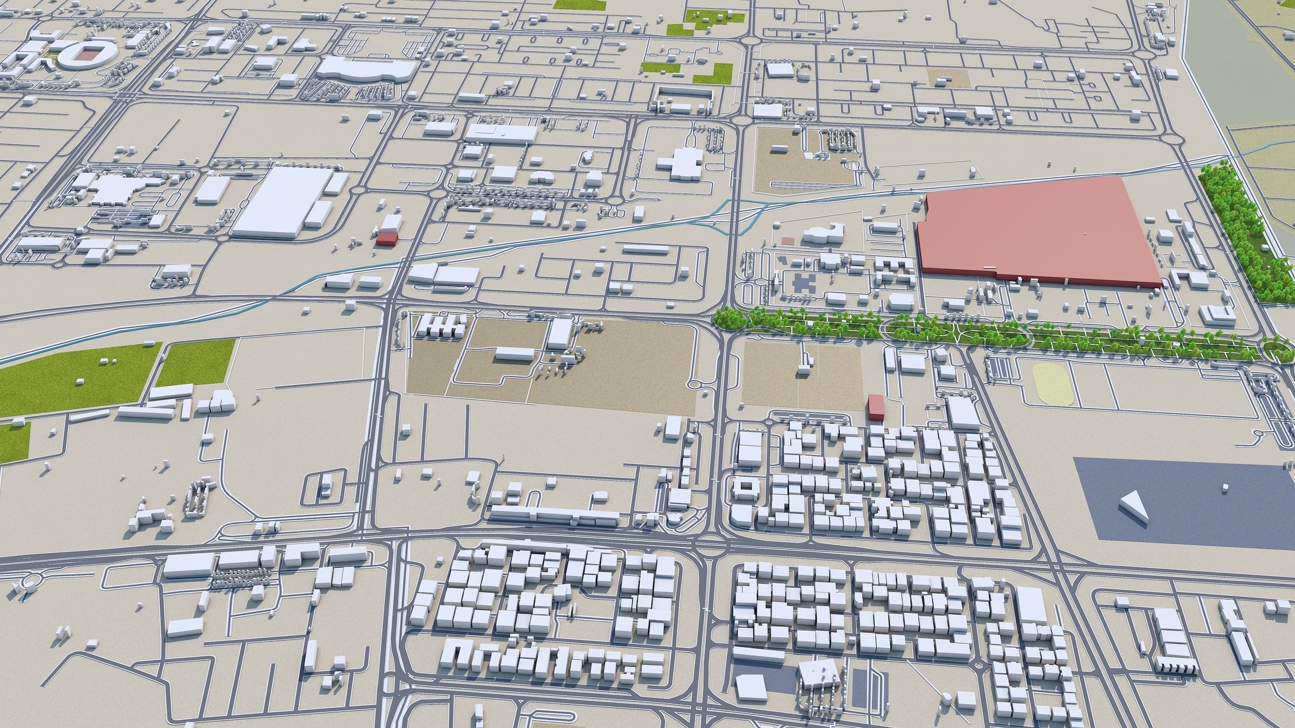 Al Ain UAE 65 km Low-poly 3D model_1