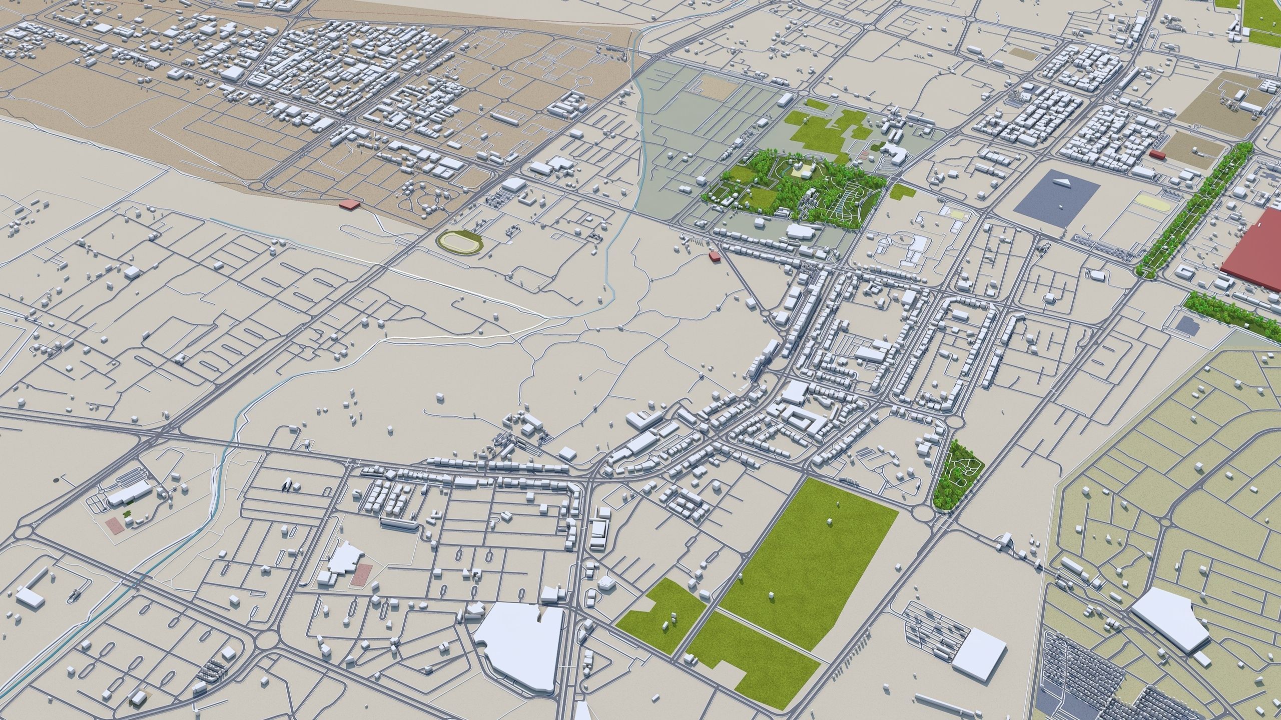 Al Ain UAE 65 km Low-poly 3D model_9