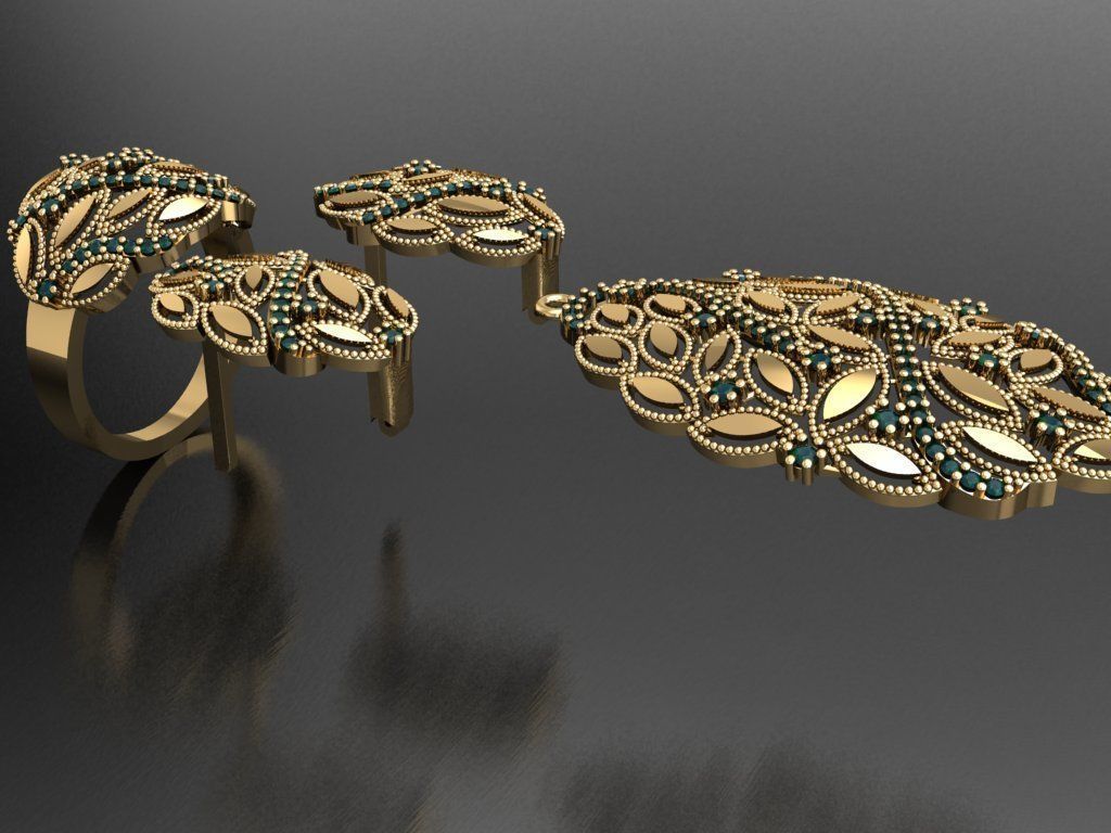 Z54- Diamond set 3D print model_4