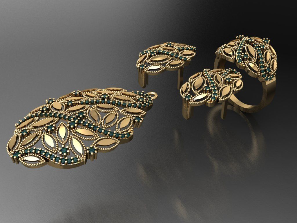 Z54- Diamond set 3D print model_3