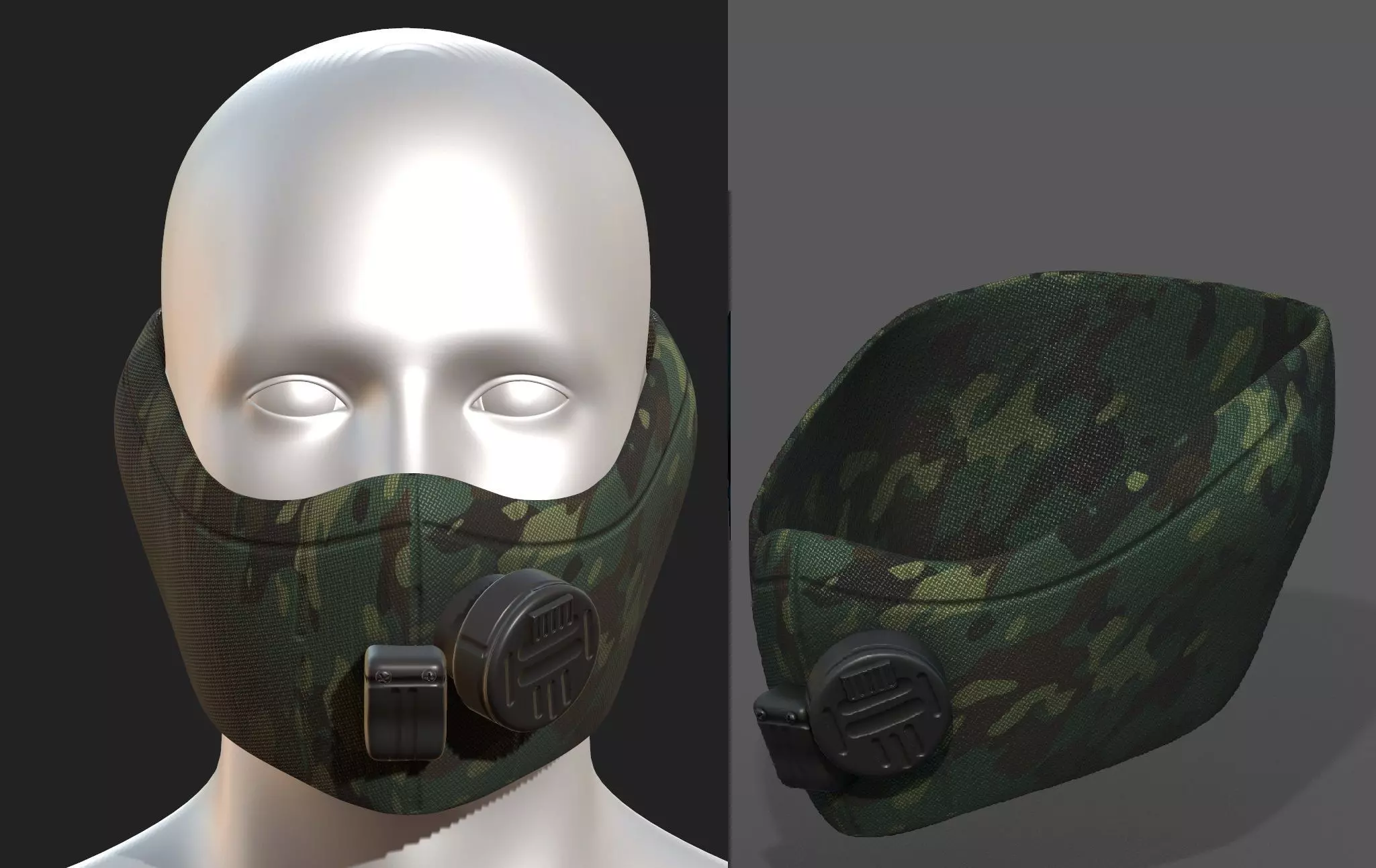 Gas mask respirator scifi futuristic 3D model_0