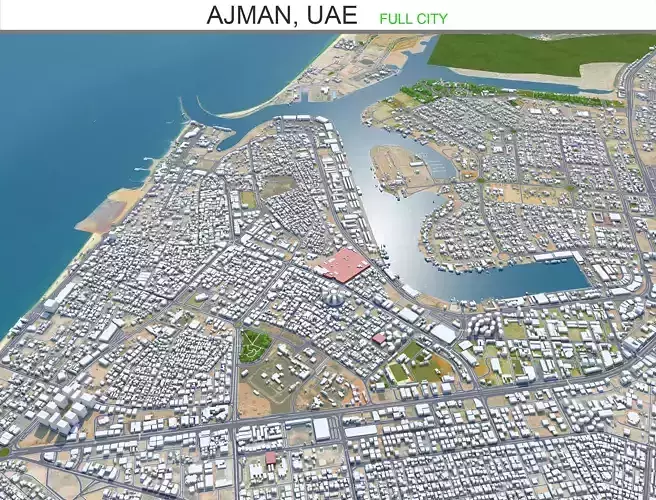 Ajman UAE 40km Low-poly 3D model