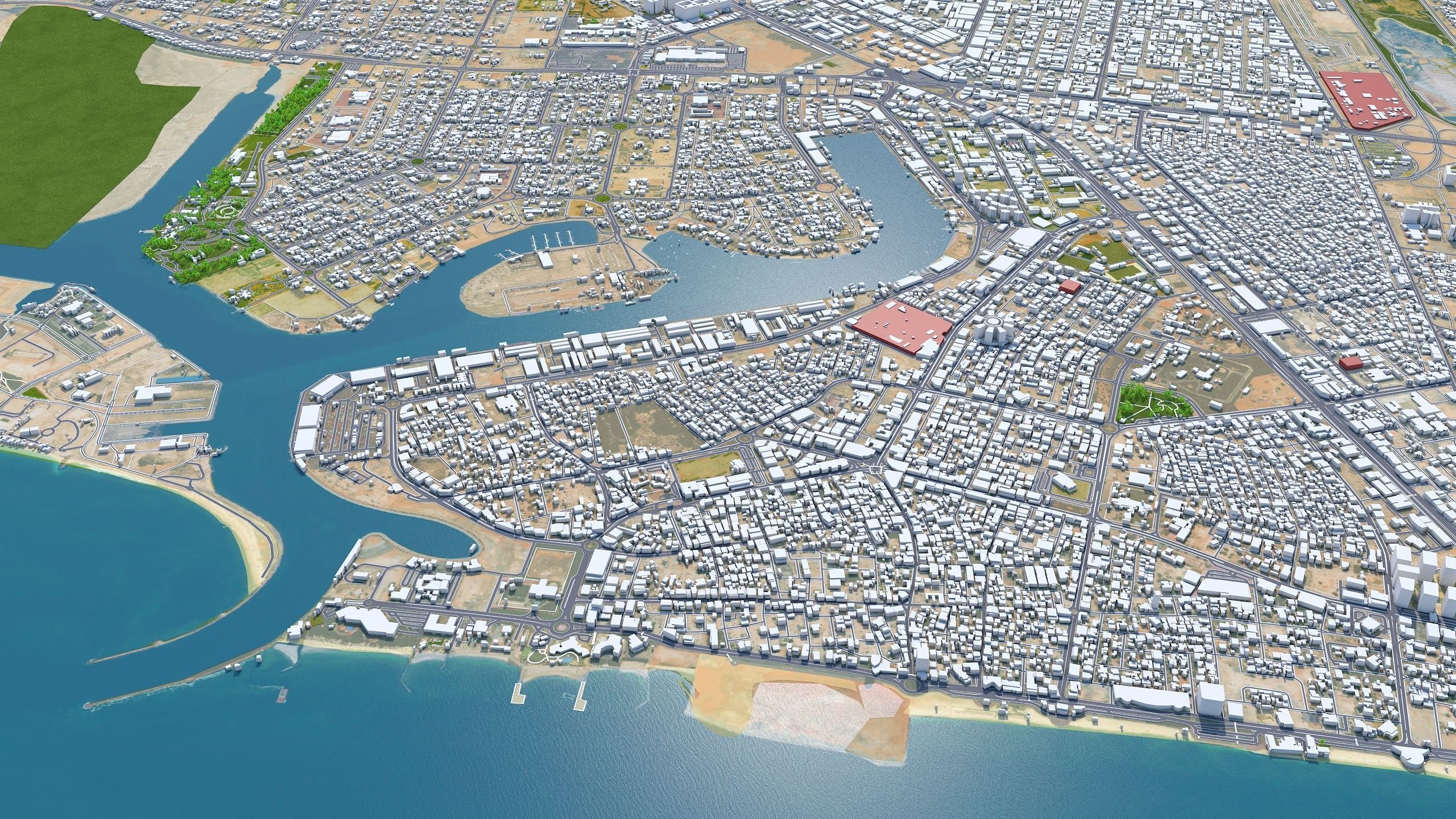 Ajman UAE 40km Low-poly 3D model_4