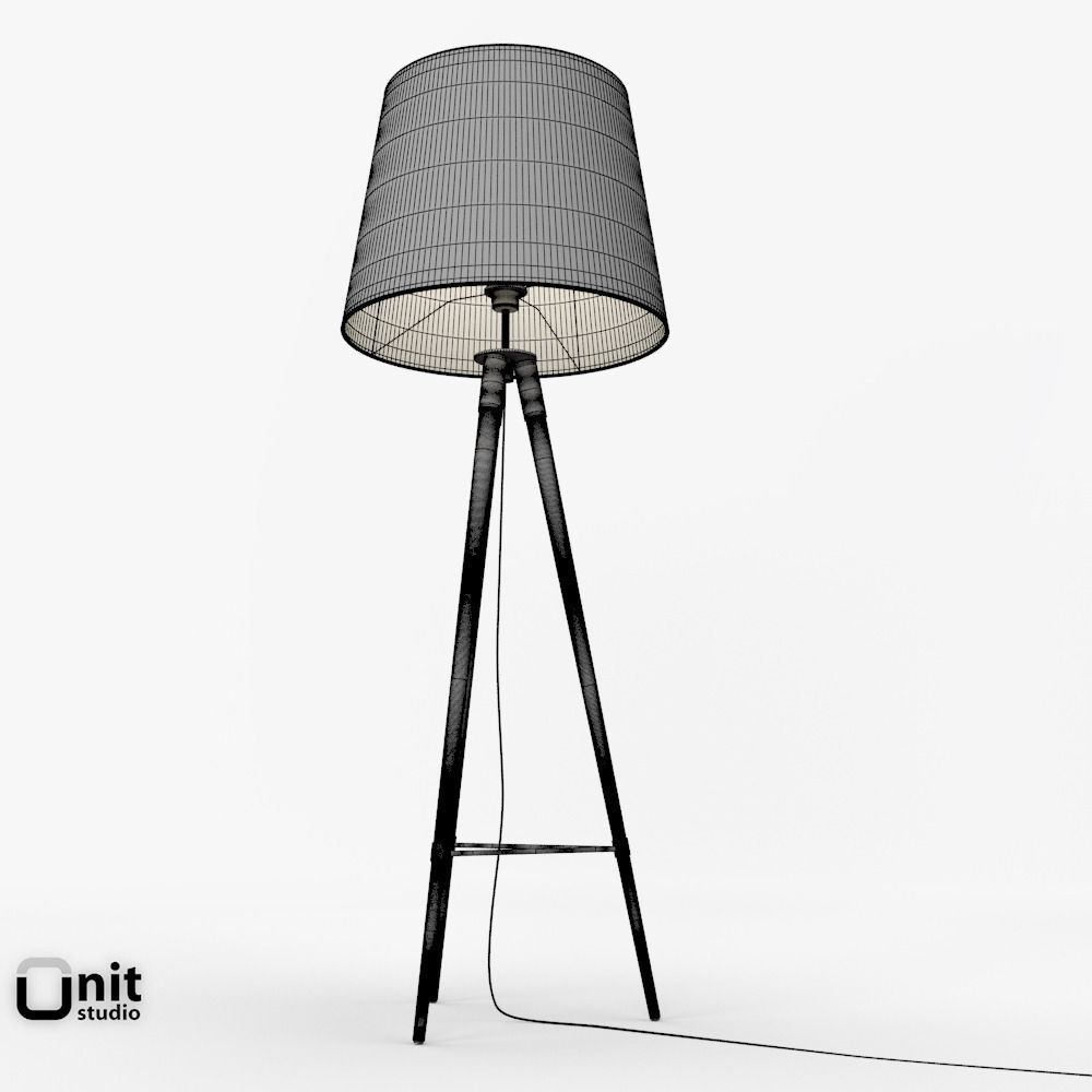 Mid-Century Tripod Floor Lamp by West Elm 3D model_9