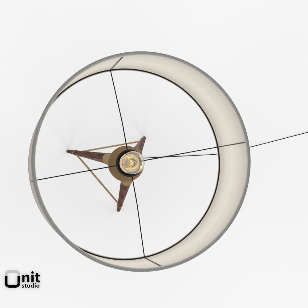 Mid-Century Tripod Floor Lamp by West Elm 3D model_1