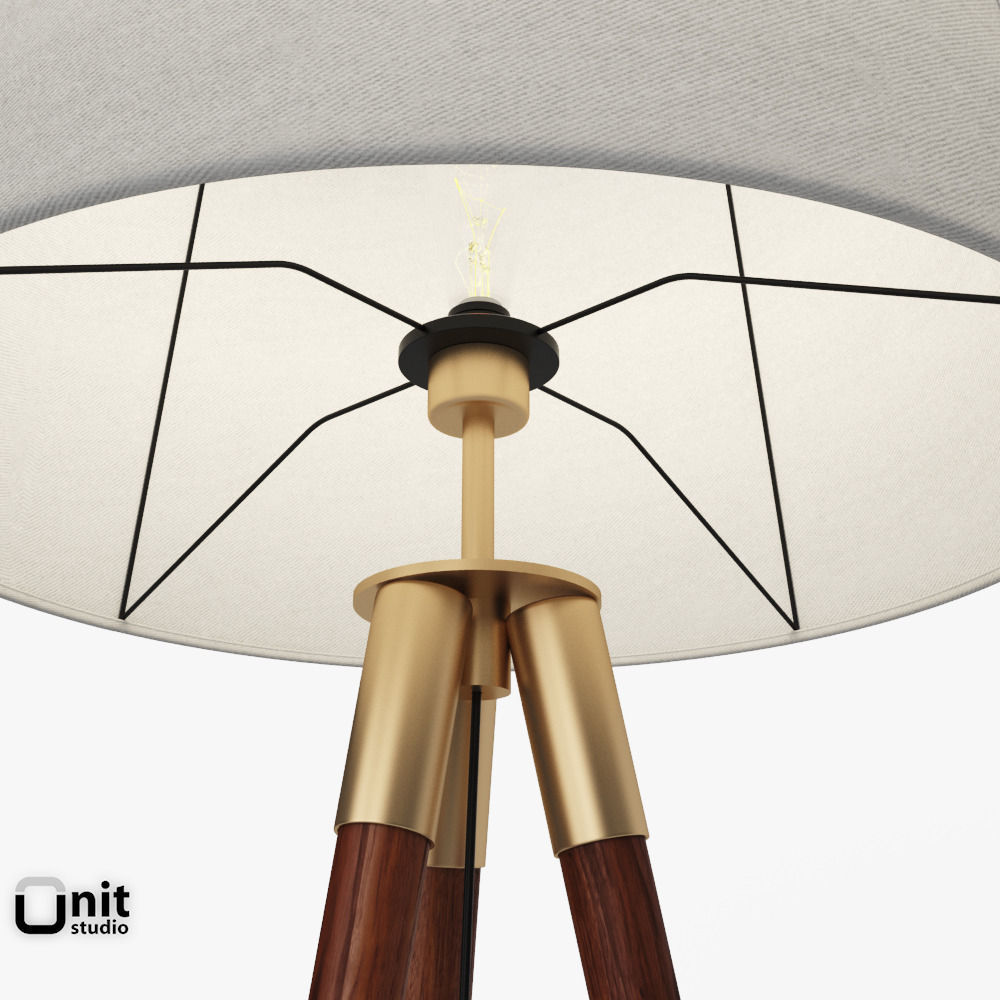 Mid-Century Tripod Floor Lamp by West Elm 3D model_5