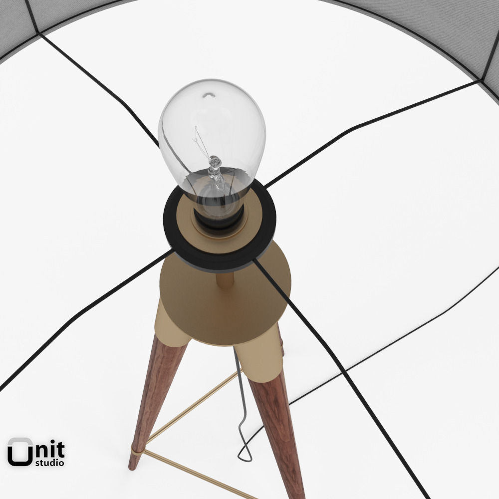 Mid-Century Tripod Floor Lamp by West Elm 3D model_3