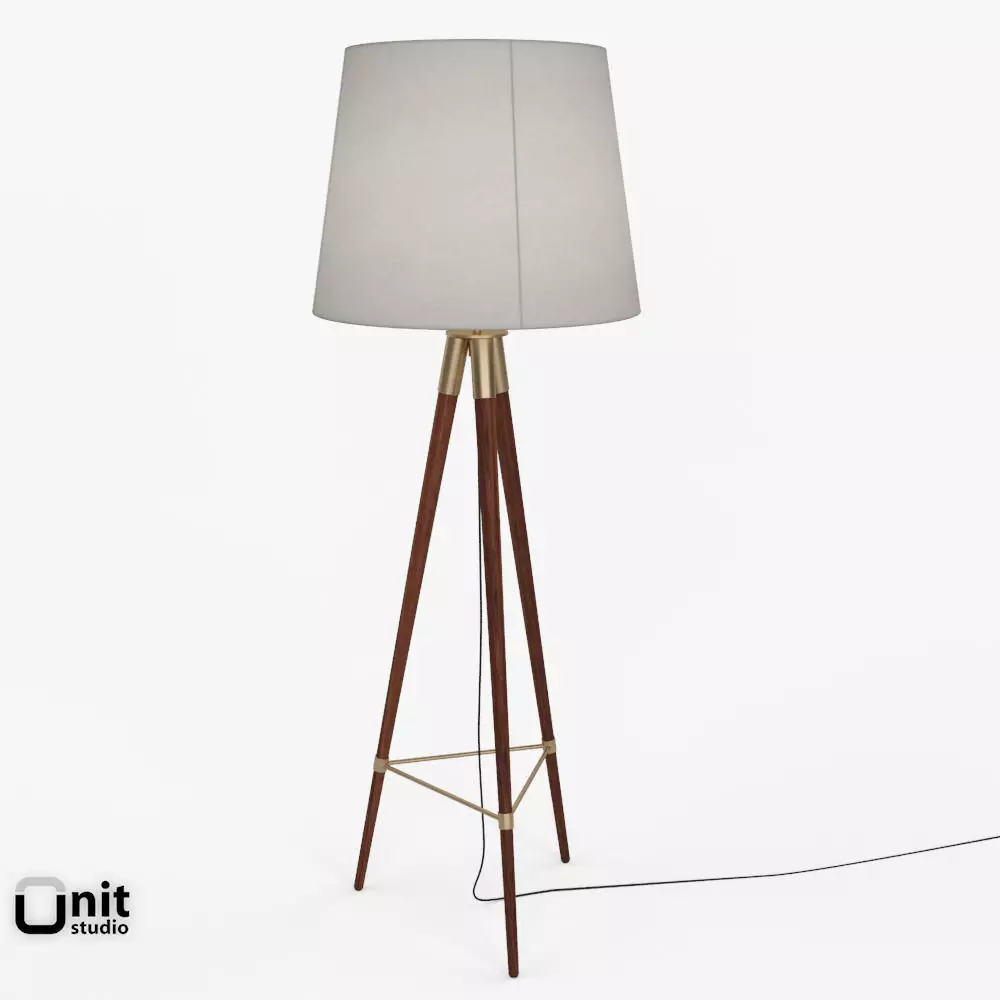 Mid-Century Tripod Floor Lamp by West Elm 3D model_0