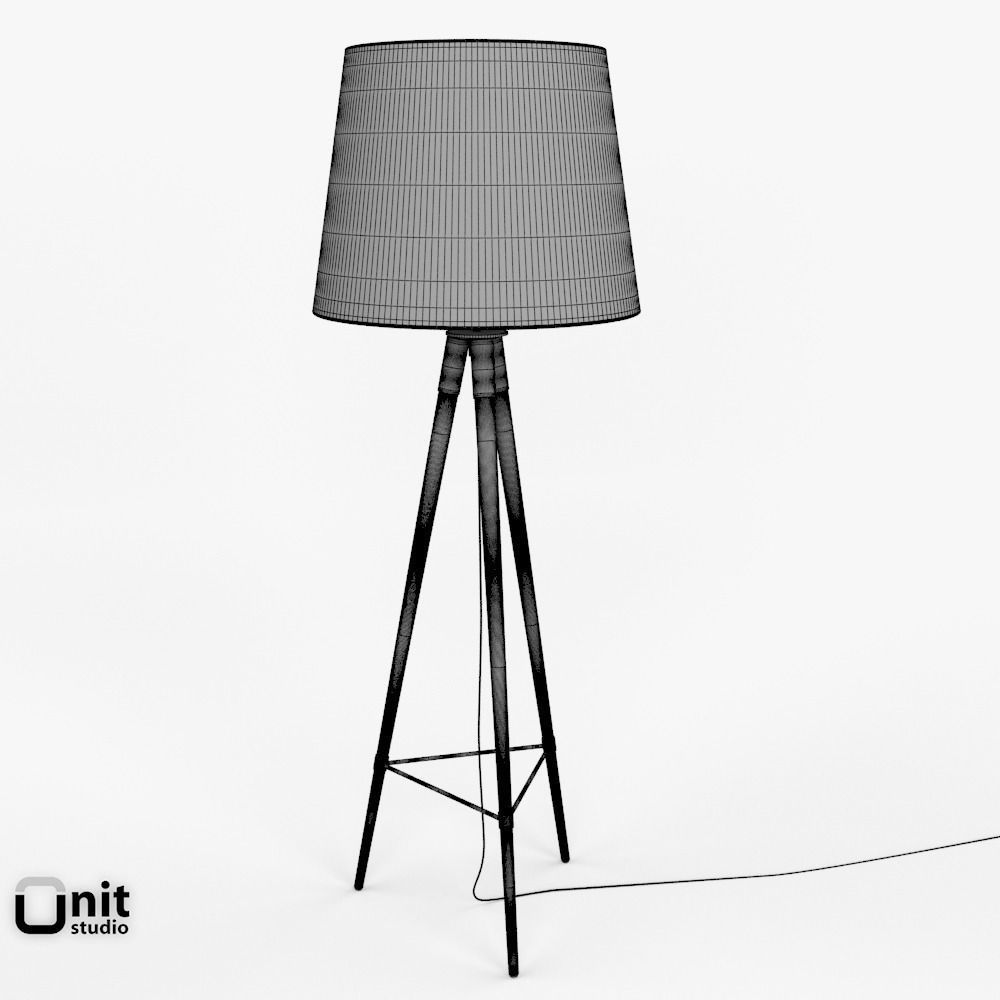 Mid-Century Tripod Floor Lamp by West Elm 3D model_7