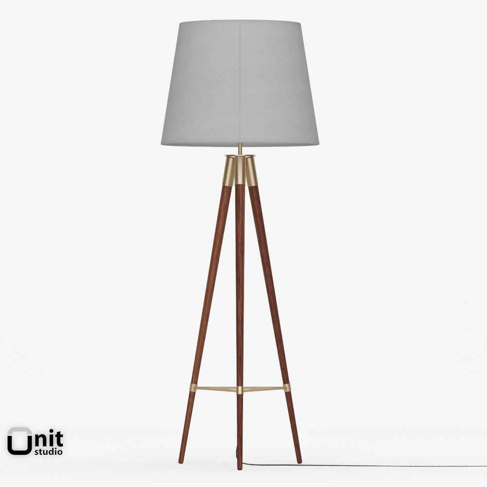 Mid-Century Tripod Floor Lamp by West Elm 3D model_6
