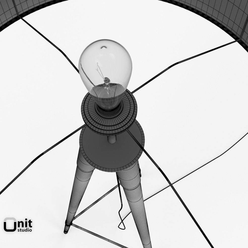 Mid-Century Tripod Floor Lamp by West Elm 3D model_11