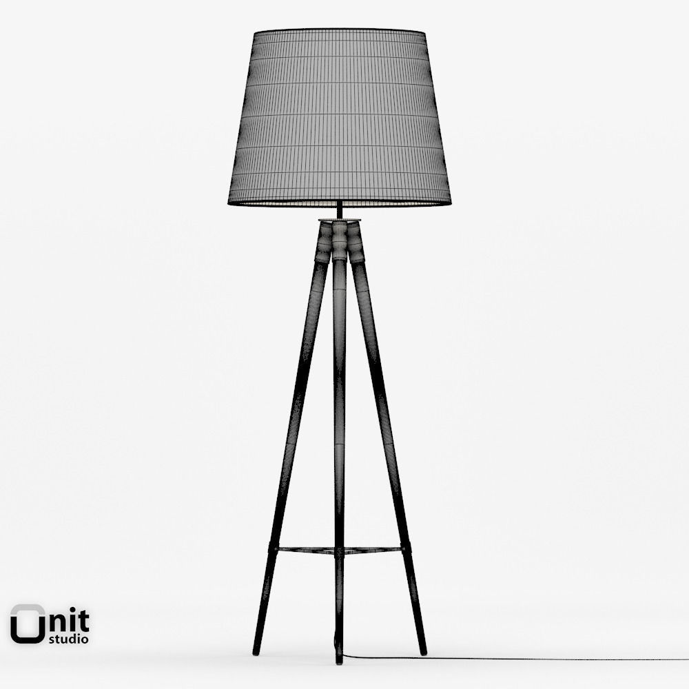 Mid-Century Tripod Floor Lamp by West Elm 3D model_12