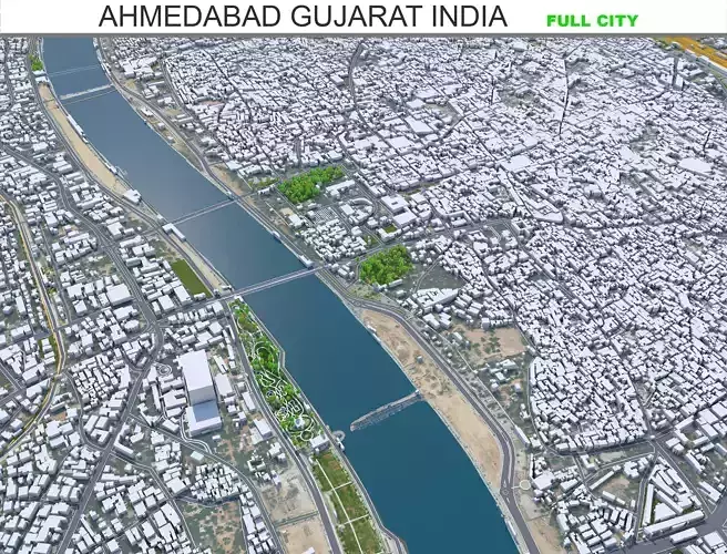 Ahmedabad Gujarat India Low-poly 3D model