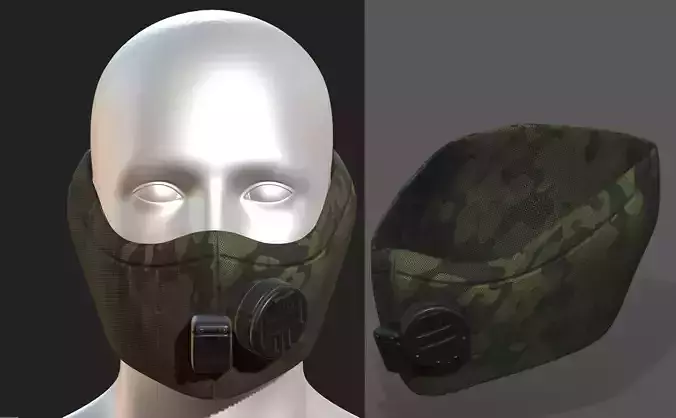 gas mask helmet scifi low poly pbr combat