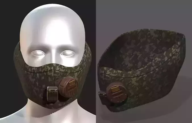 gas mask sci fi millitary combat low poly