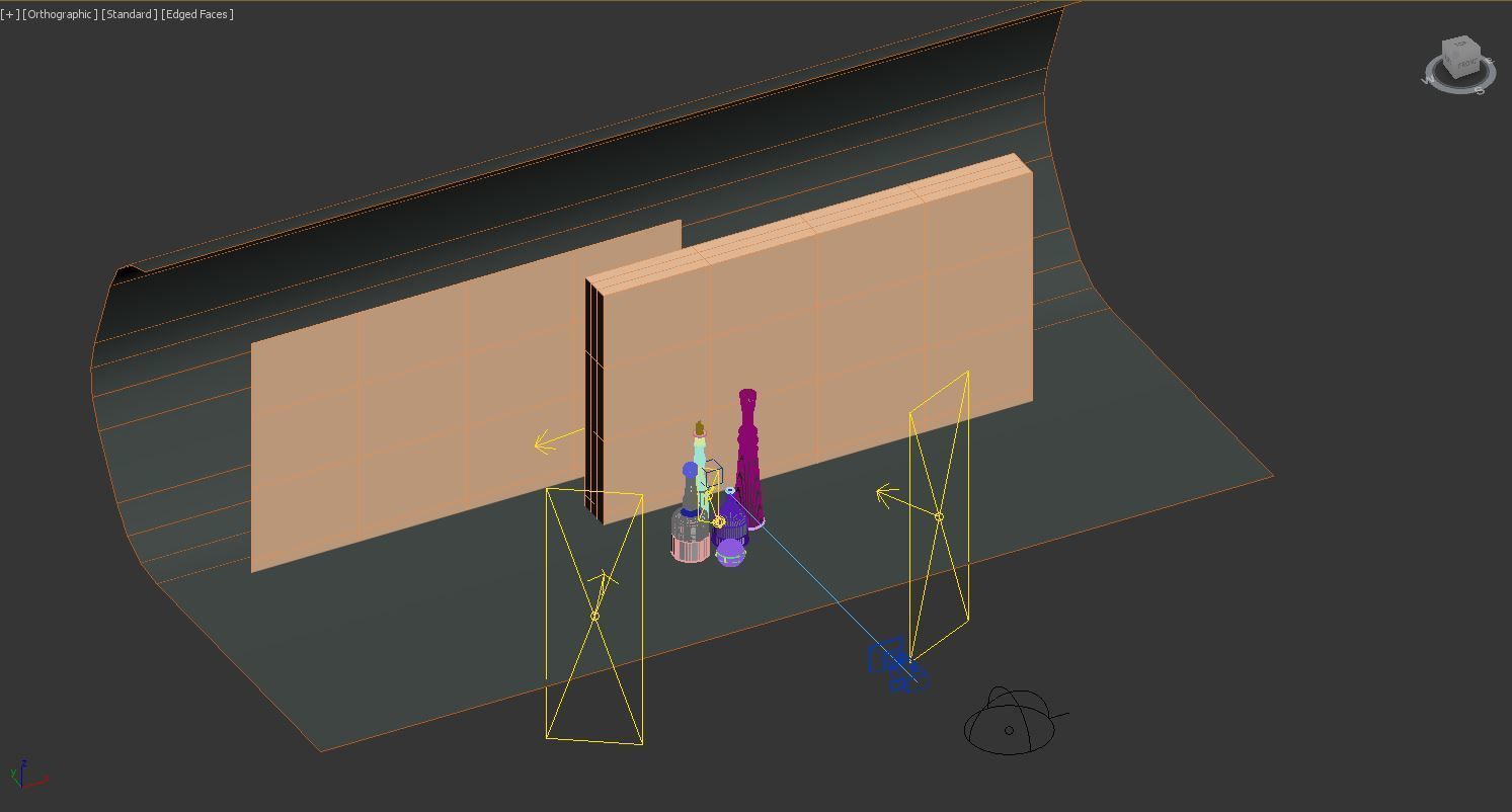 Yellow Metal Detailed Vases - Giorgio Morandi Set 3D model_7