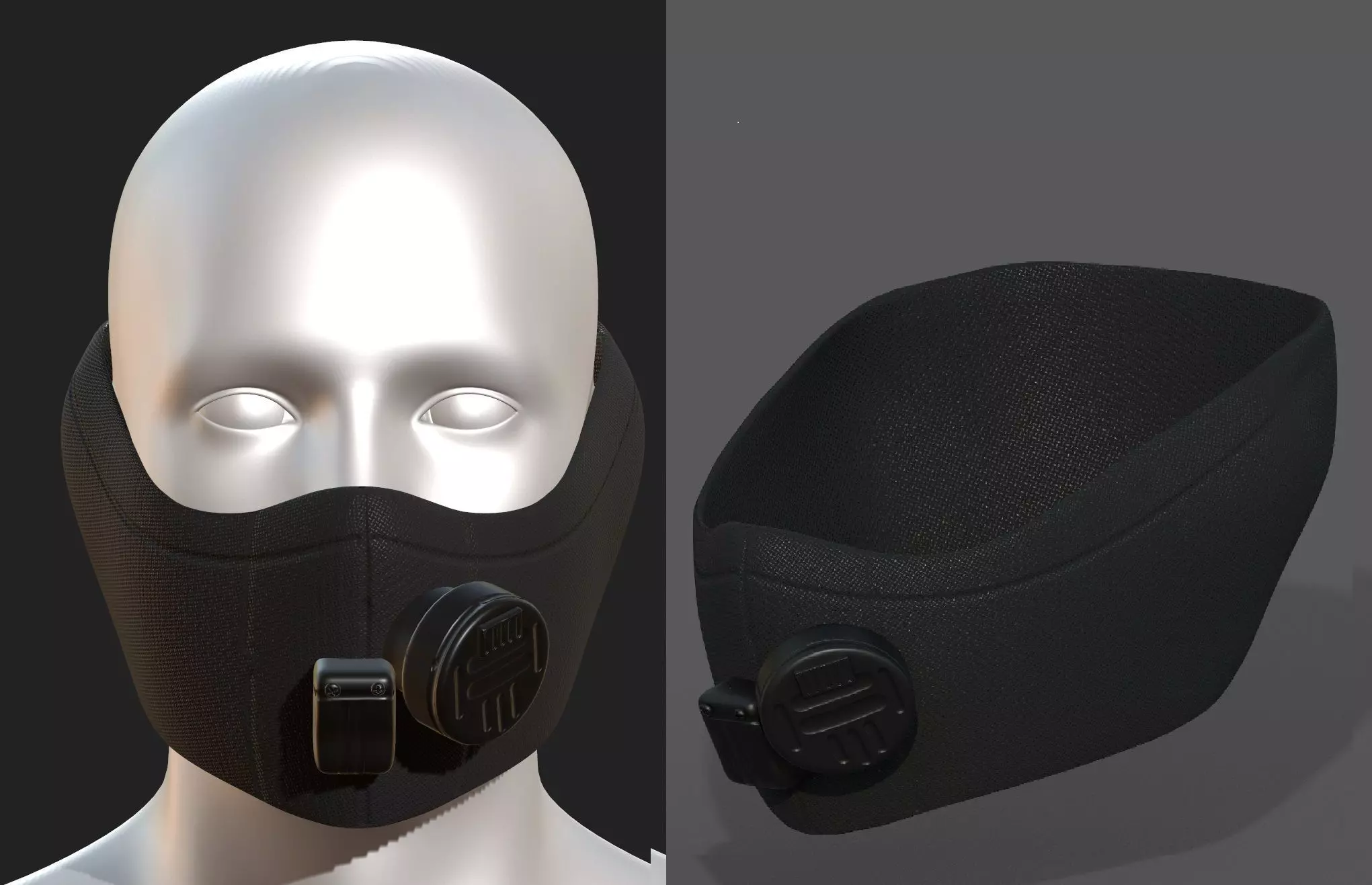 Gas mask respirator scifi futuristic ver 2 Low-poly 3D model_0