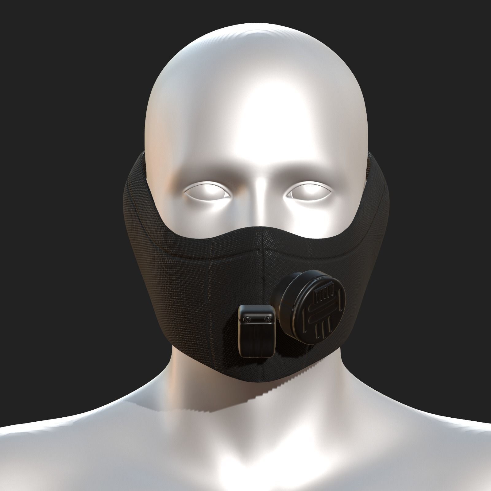 Gas mask respirator scifi futuristic ver 2 Low-poly 3D model_1