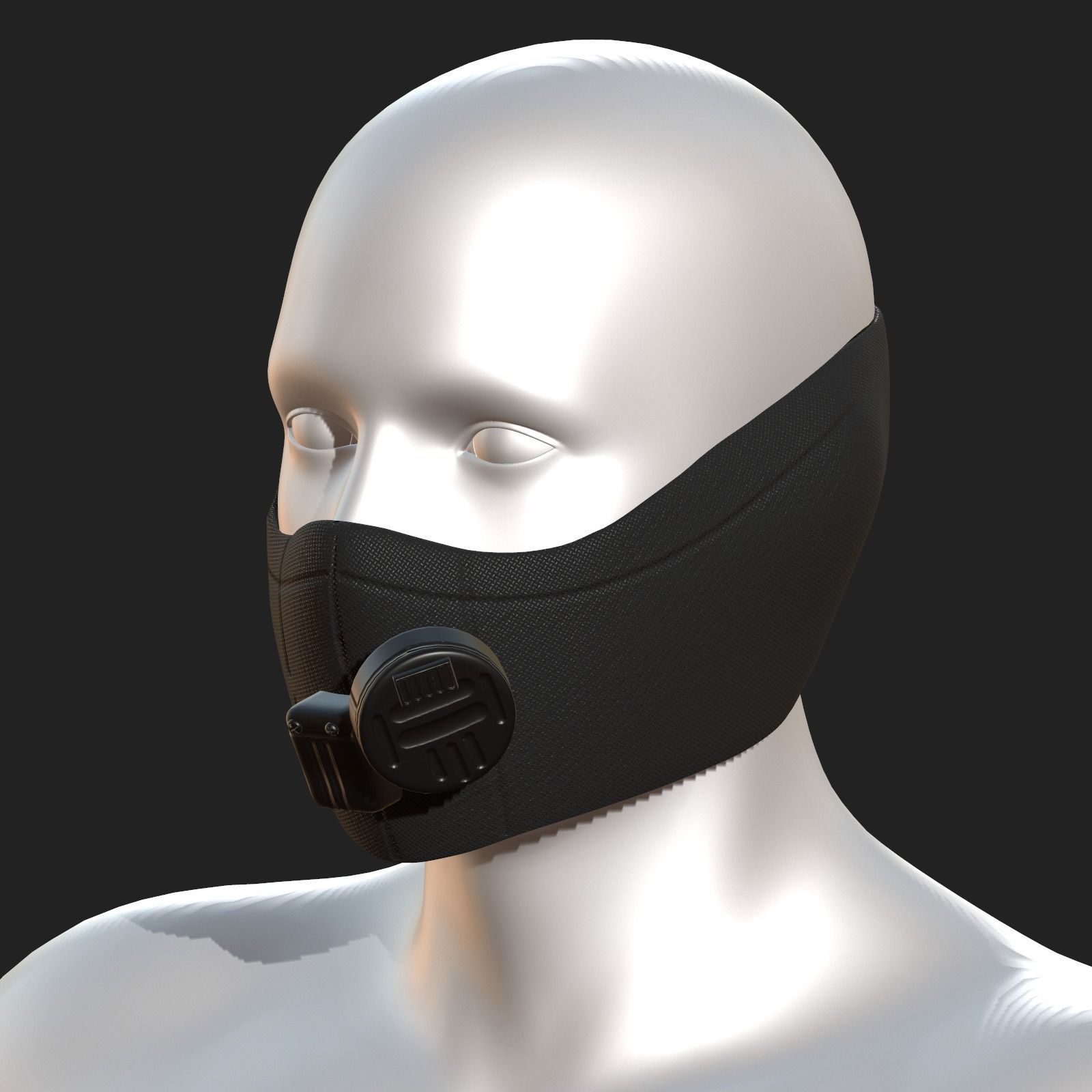 Gas mask respirator scifi futuristic ver 2 Low-poly 3D model_2