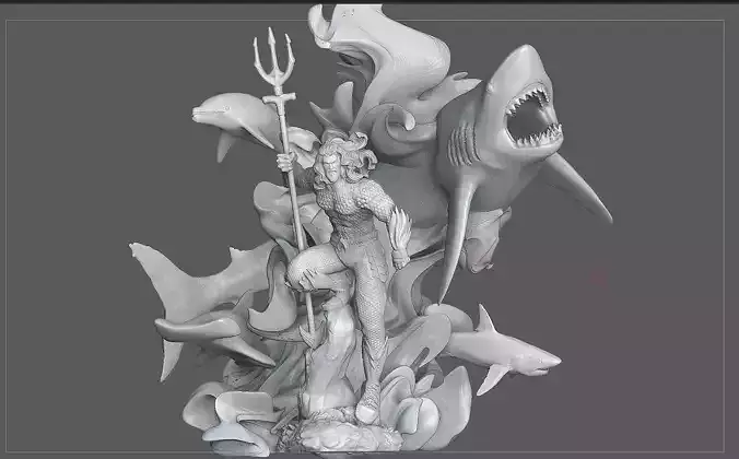 AQUAMAN MOVIE DC 3D PRINTABLE STATUE 3D print model