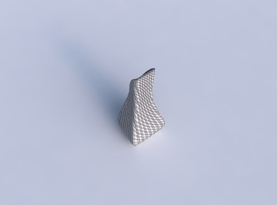 Vase top bent rectangle 2 with twisted diagonal grid plates 3D print model_6