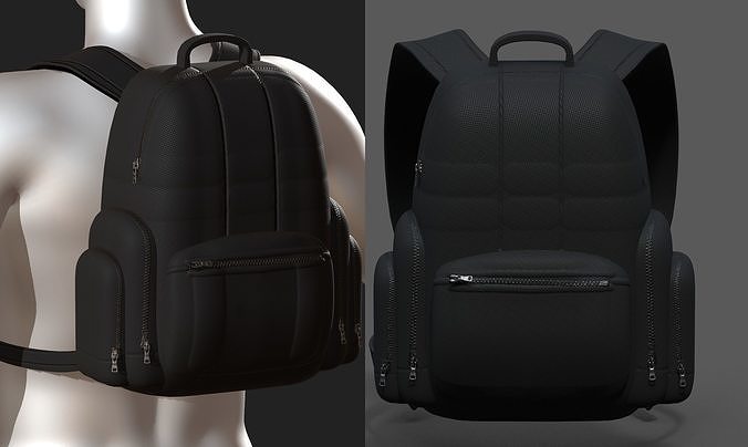 Backpack bag baggage Color 3d low poly Low-poly Low-poly 3D model