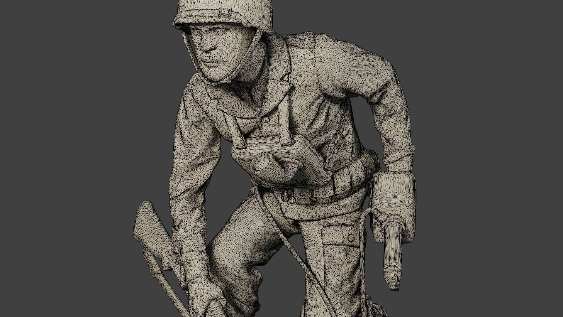 American engineer soldier ww2 Crouch A9 3D print model_11