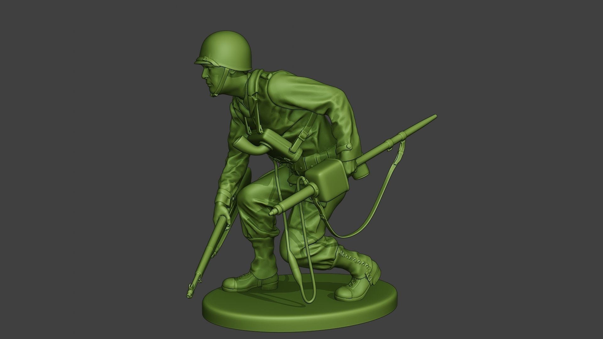 American engineer soldier ww2 Crouch A9 3D print model_2