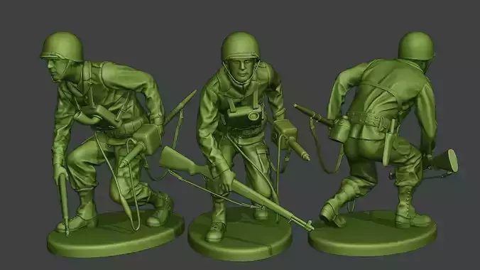 American engineer soldier ww2 Crouch A9 3D print model