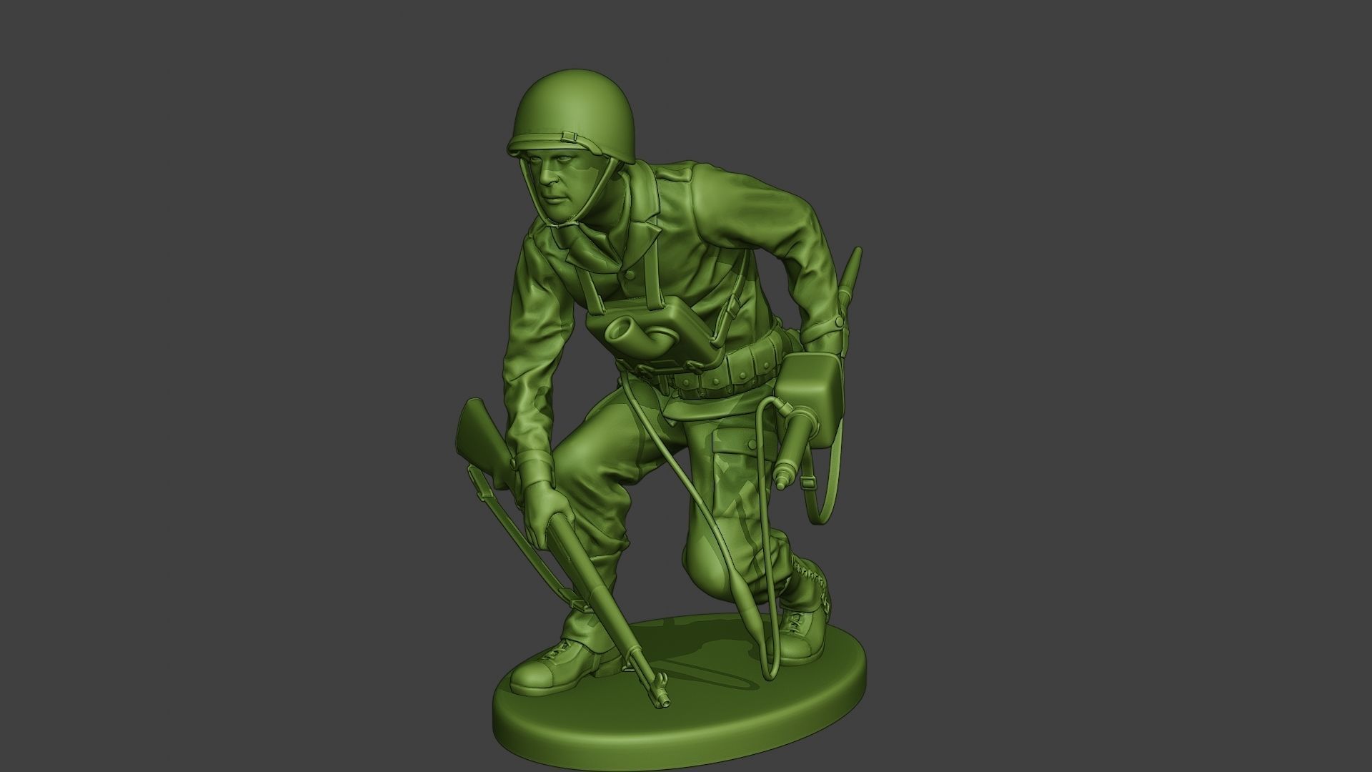 American engineer soldier ww2 Crouch A9 3D print model_1