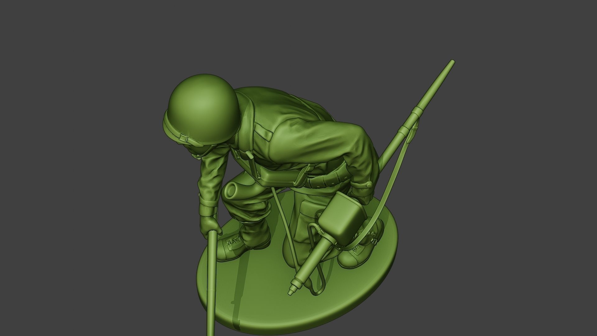 American engineer soldier ww2 Crouch A9 3D print model_14