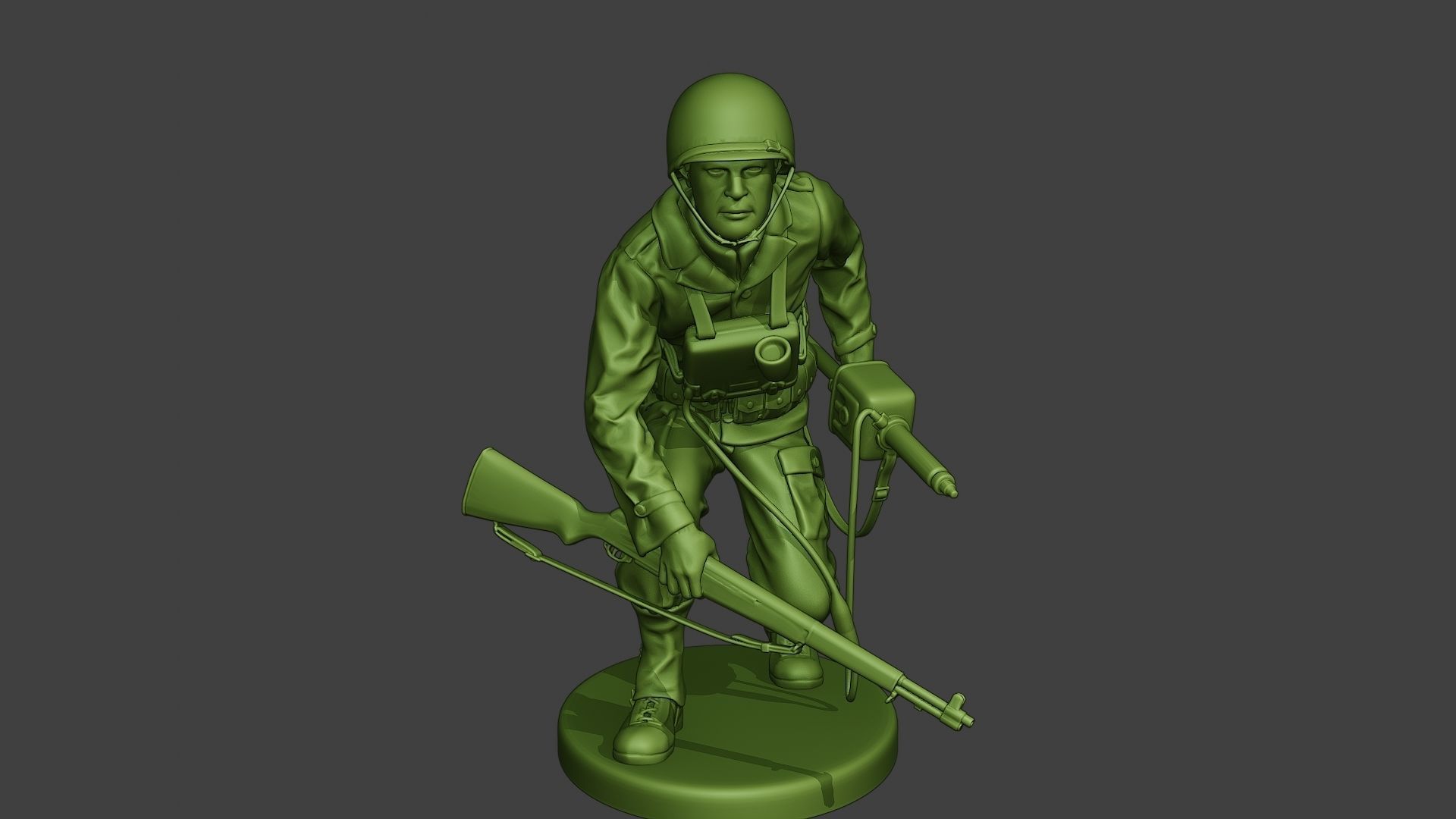 American engineer soldier ww2 Crouch A9 3D print model_10