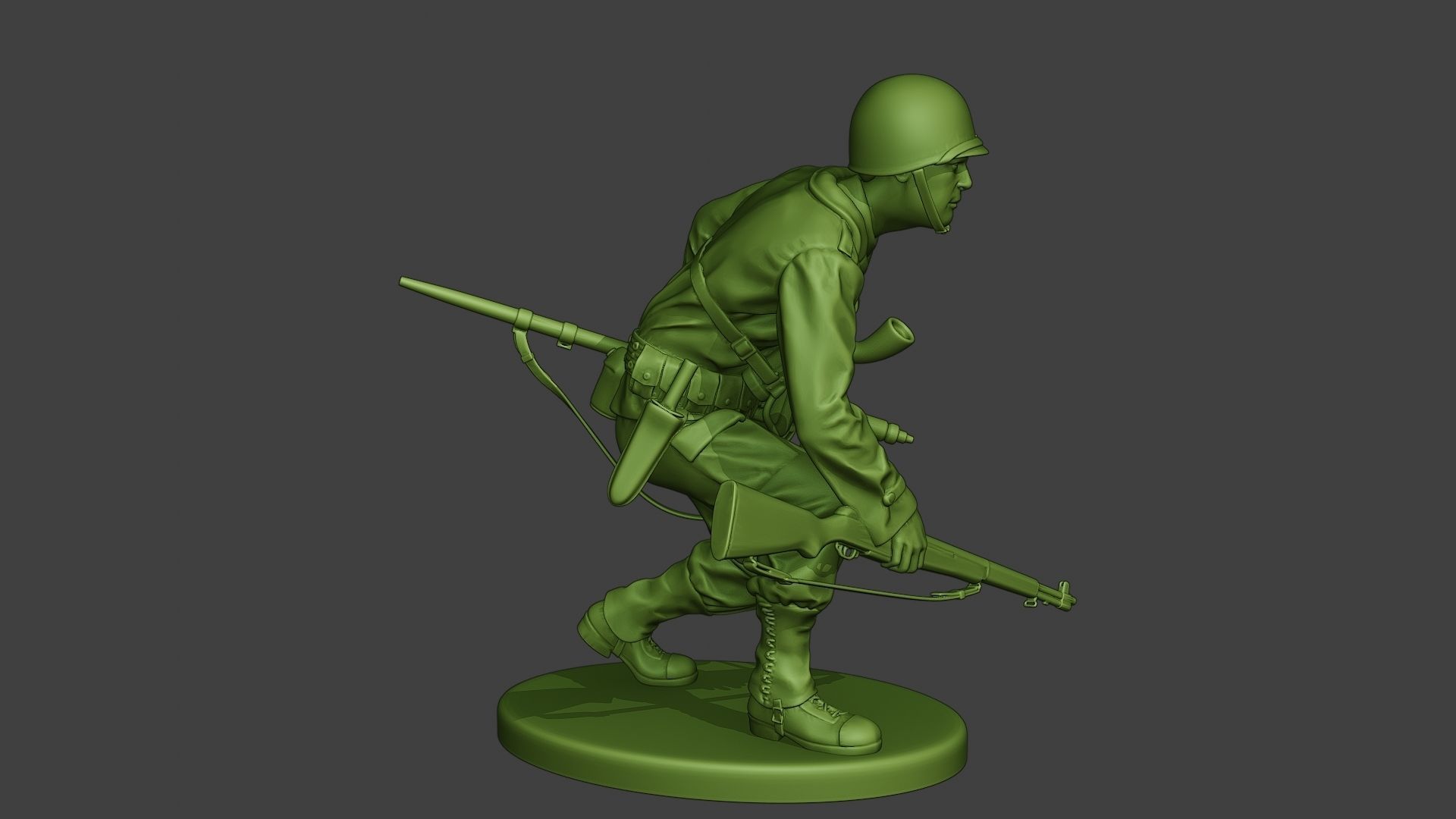 American engineer soldier ww2 Crouch A9 3D print model_8