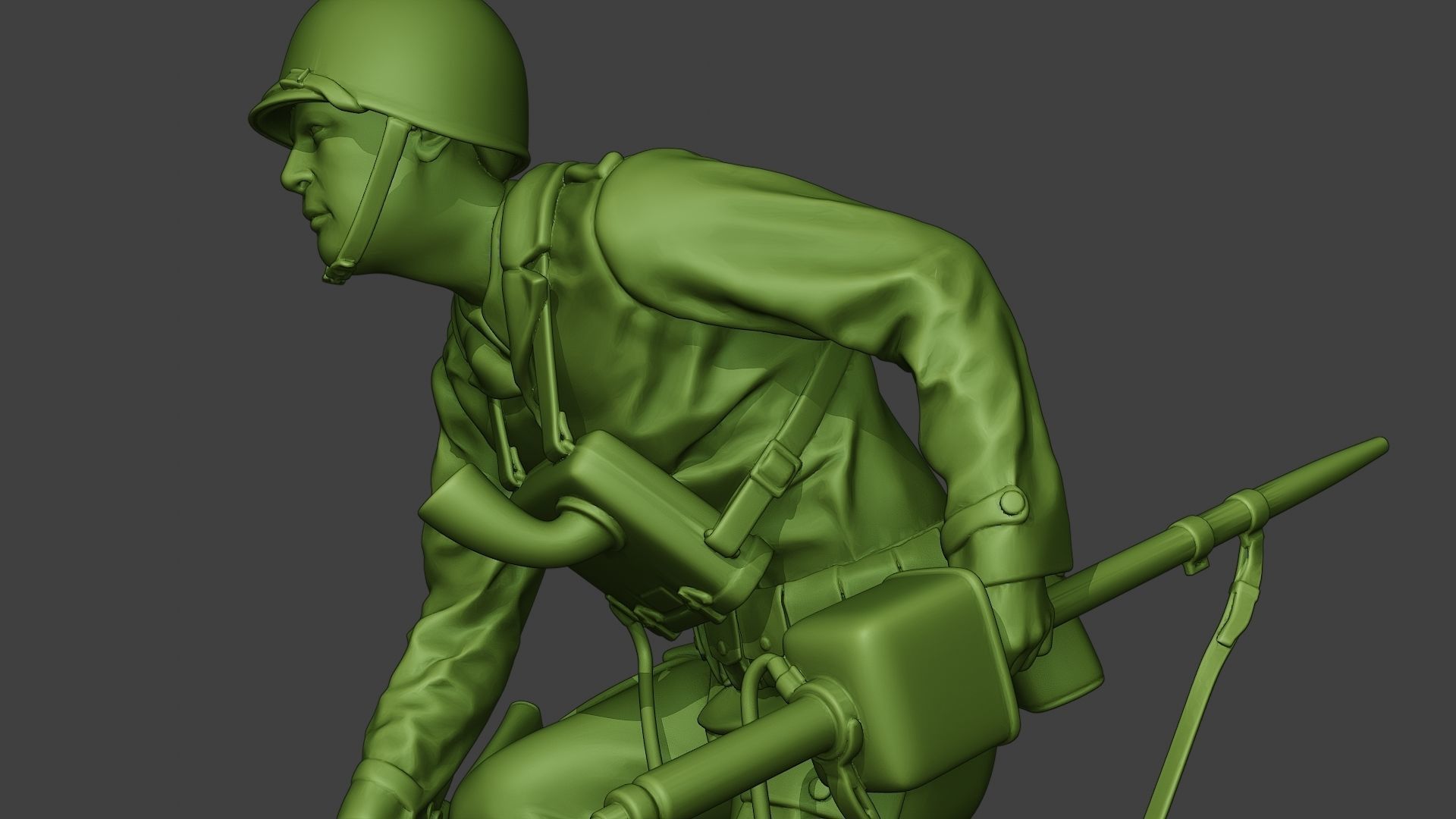 American engineer soldier ww2 Crouch A9 3D print model_16
