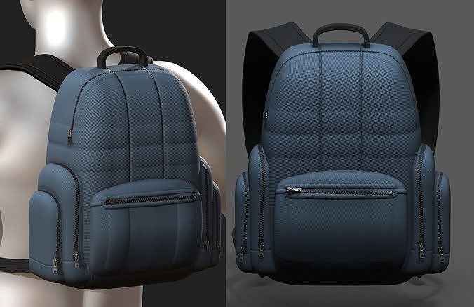Backpack bag baggage Color 3d low poly Low-poly 3D model
