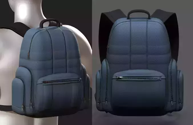 Backpack bag baggage Color 3d low poly Low-poly 3D model