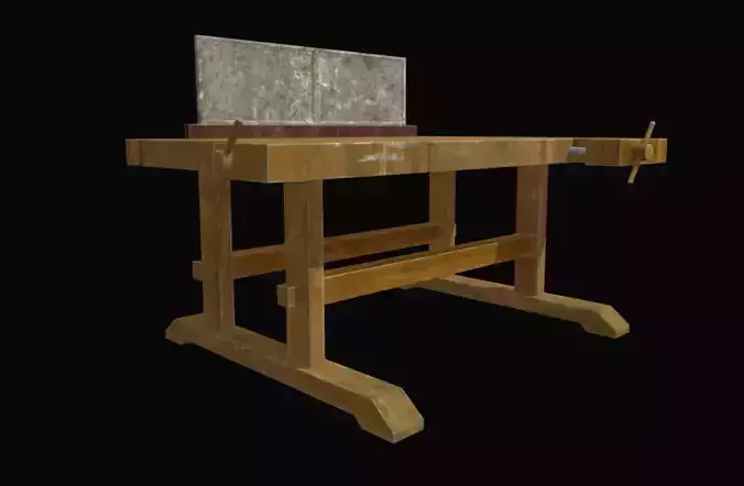 Workbench Game Ready Low-poly 3D model wooden