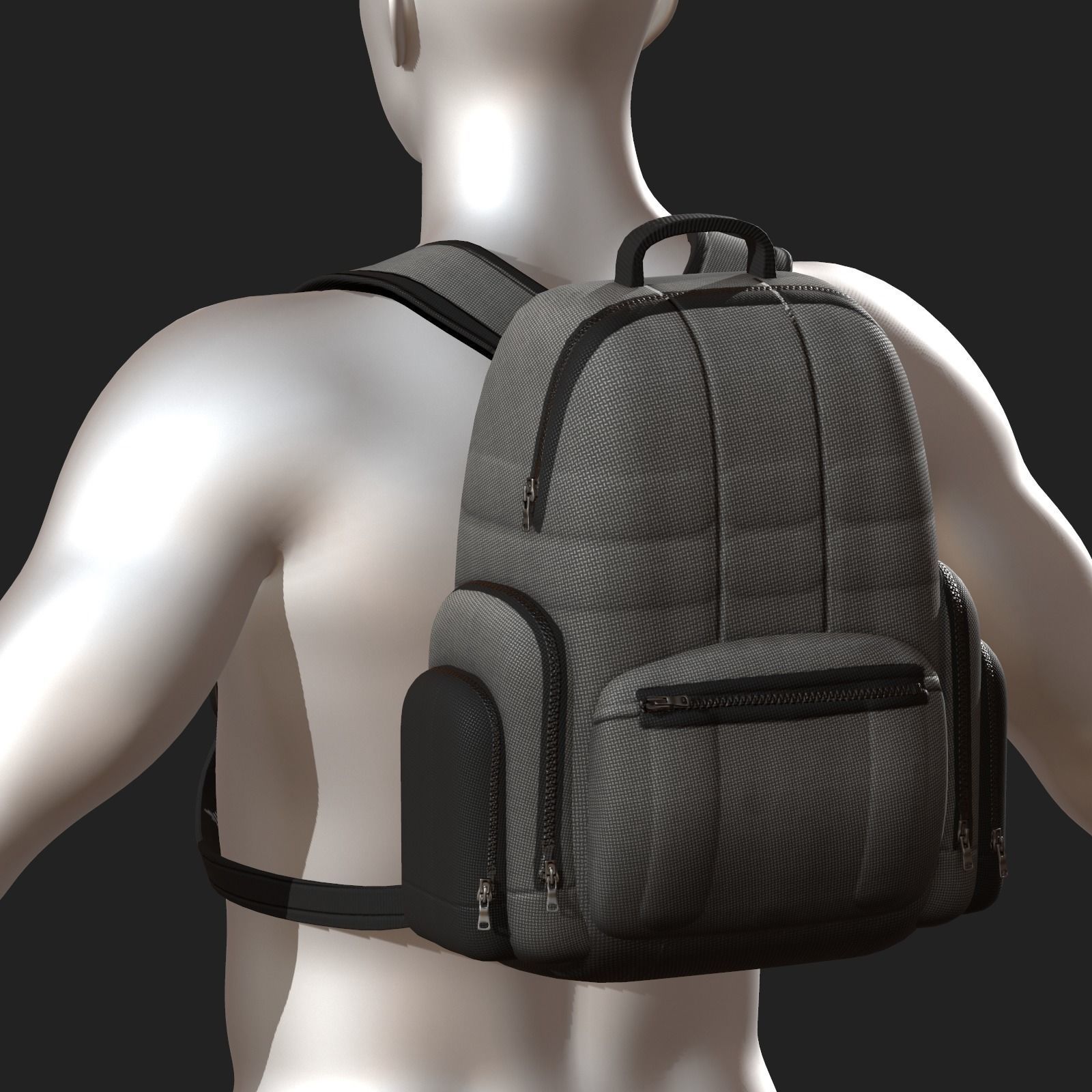 Backpack bag baggage Color 3d low poly Low-poly Low-poly 3D model_1