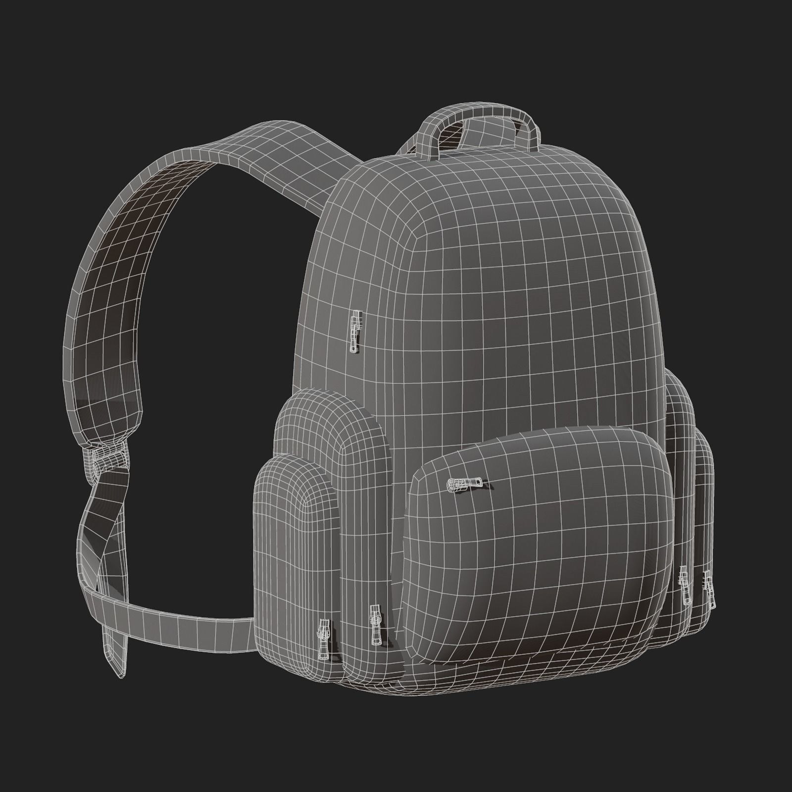Backpack bag baggage Color 3d low poly Low-poly Low-poly 3D model_10